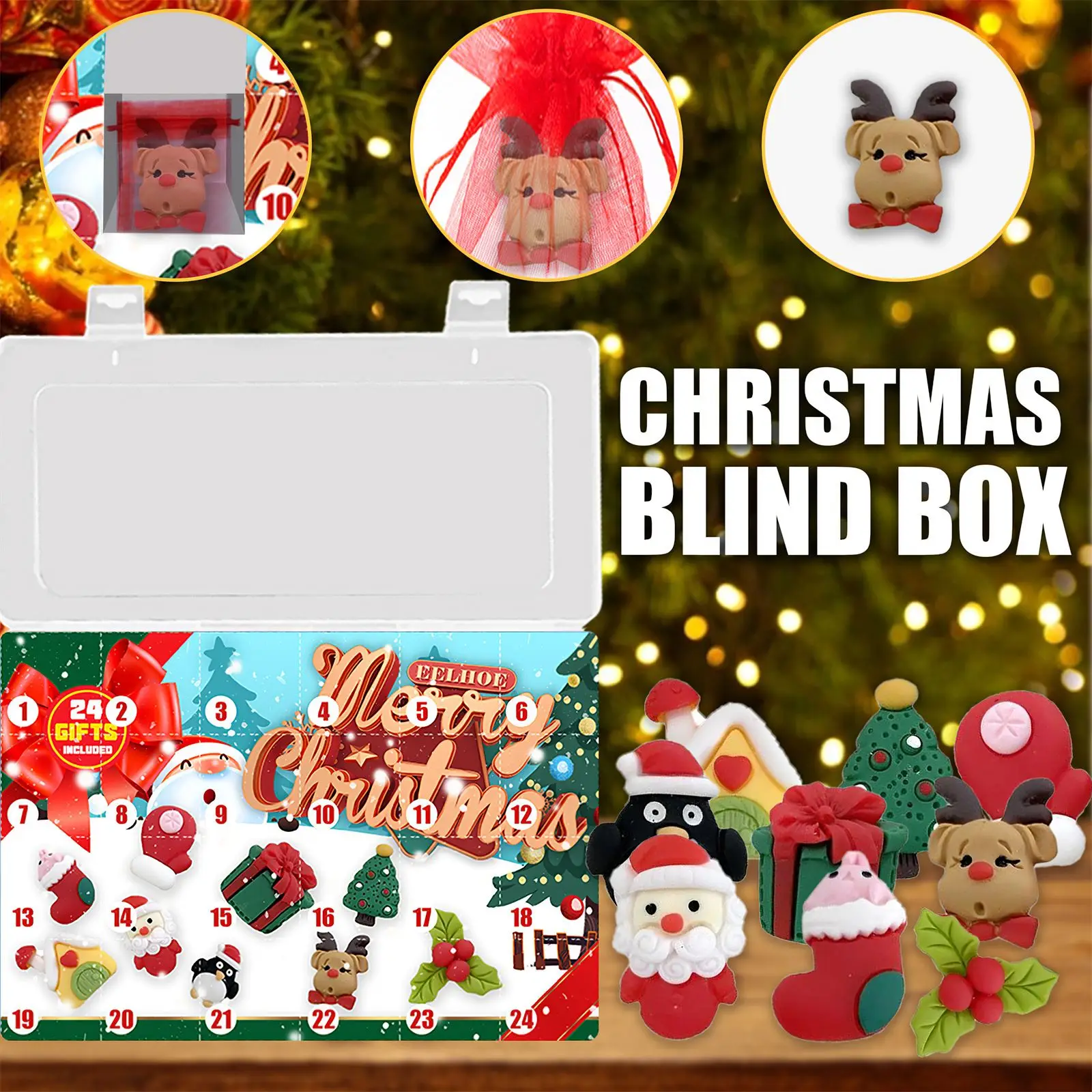 

24 Grids surprise Blind Box to Christmas kids Children Navidad gift Christmas Countdown Calendar Christmas Xmas trees Decoration