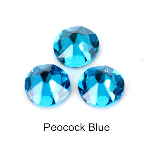 Peacock Blue 144 шт цветные горячие ремонтные стразы, платья, свадебные платья, украшения, 16cut 8 Big 8 Small Iron Stone, стразы горячей фиксации Y3836 - Цвет: Peacock Blue