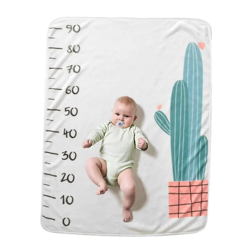 

C5AA Baby Monthly Milestone Blanket Photography Background Blanket Thick Backdrop Prop Swaddle Baby Shower Gift