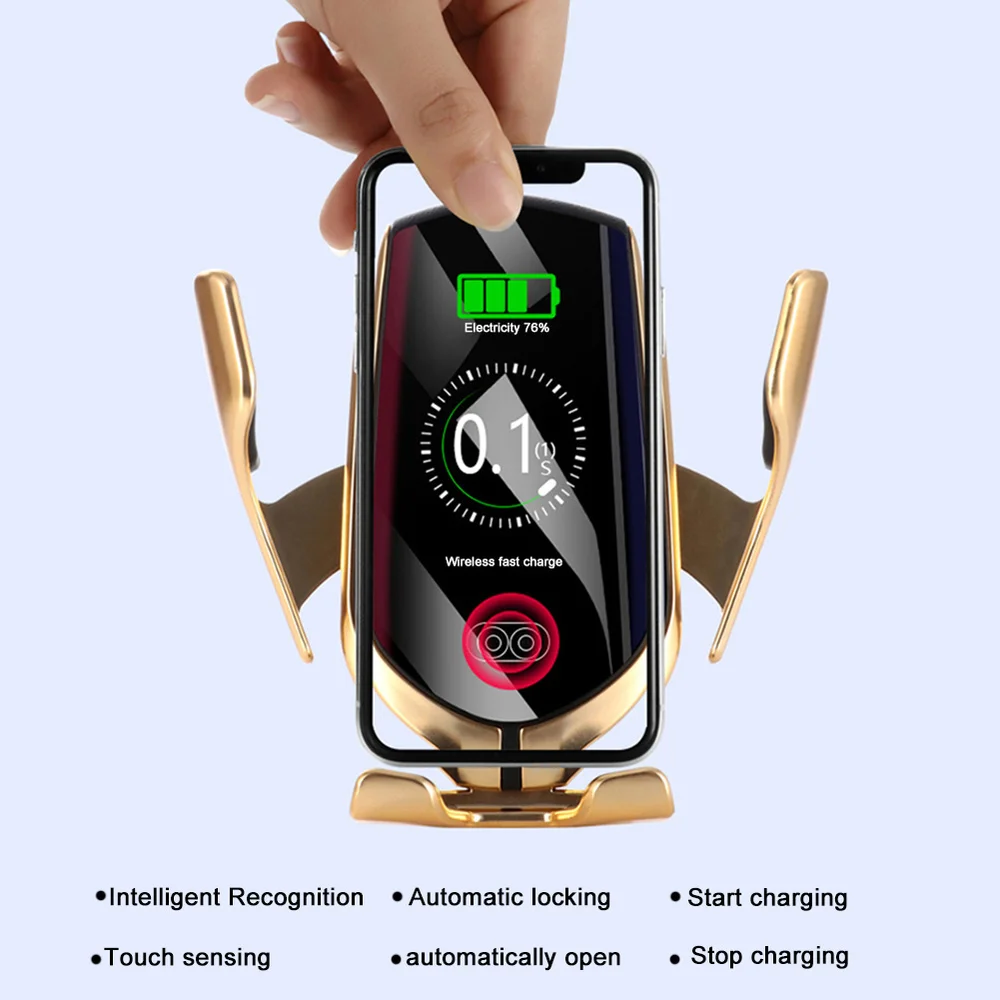 Популярное автоматическое автомобильное беспроводное зарядное устройство 10 Вт