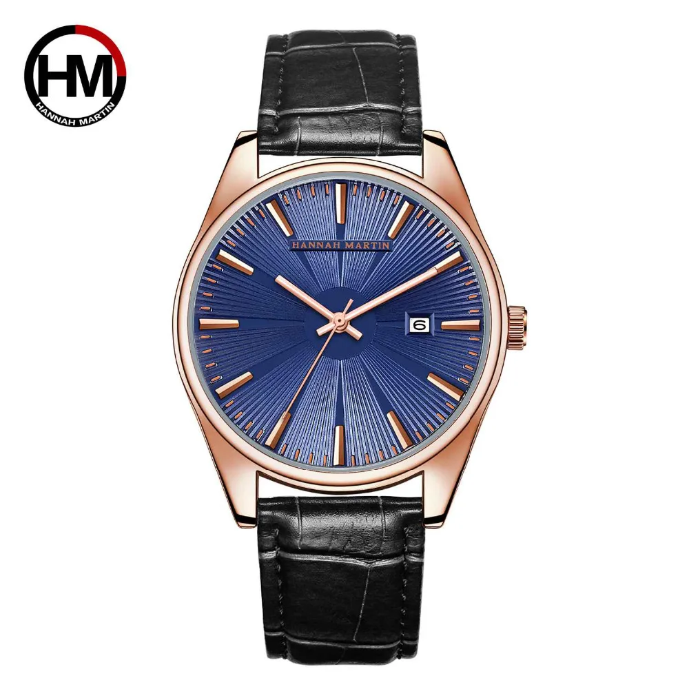 

Dropshipping High Quality Sun Pattern Radial Dial Watch Men Leather Waterproof Wristwatch Top Brand Luxury Watch With Calendar