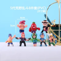 shoot stars figure model toys 8pcs set hero action game cartoon leon crow kids toy model doll collection birthday gift for boy
