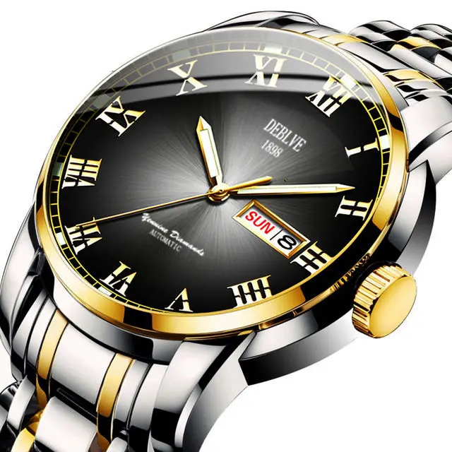 

Swiss Brand Automatic Movement Boys Watch Waterproof Luminous Calendar Steel Belt Trend Non-Mechanical Watch Quartz Watch
