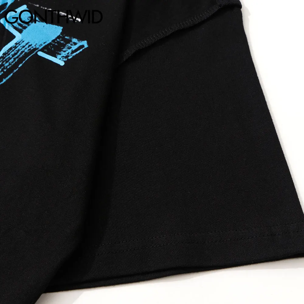 

GONTHWID Oversized Tshirts Streetwear Harajuku Graffiti Night Print Tees Shirts Hip Hop Casual Cotton Short Sleeve Summer Tops