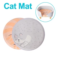 40cm pet mats velboa round cute cat printing anti slip dog game pad cats sleeping bed house base soft pet puppy carpet