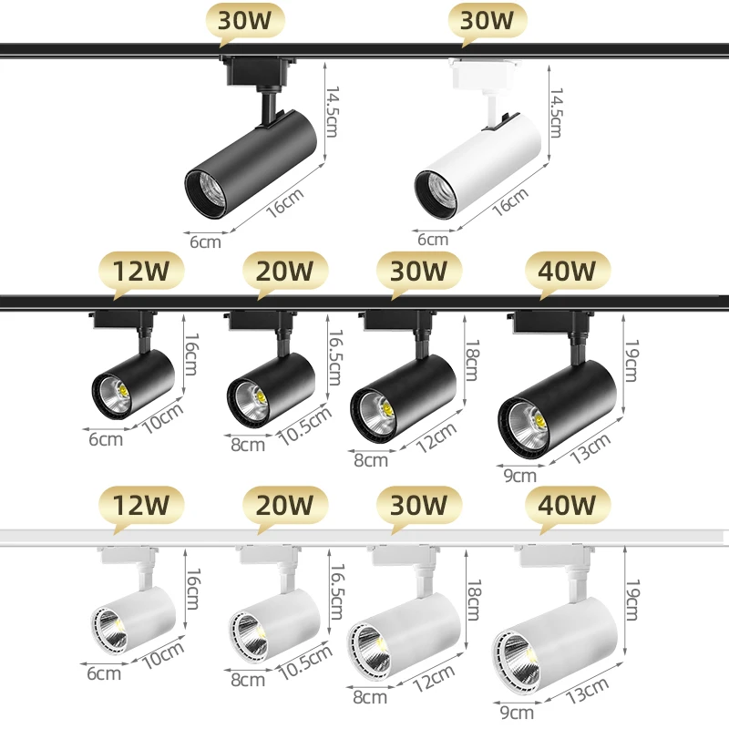

Led Track Light Spotlights 220v Cob Track Wall Lamp 12W 20W 30W 40W Aluminum Track Rail Lighting Fixture For Kitchen Home Shop