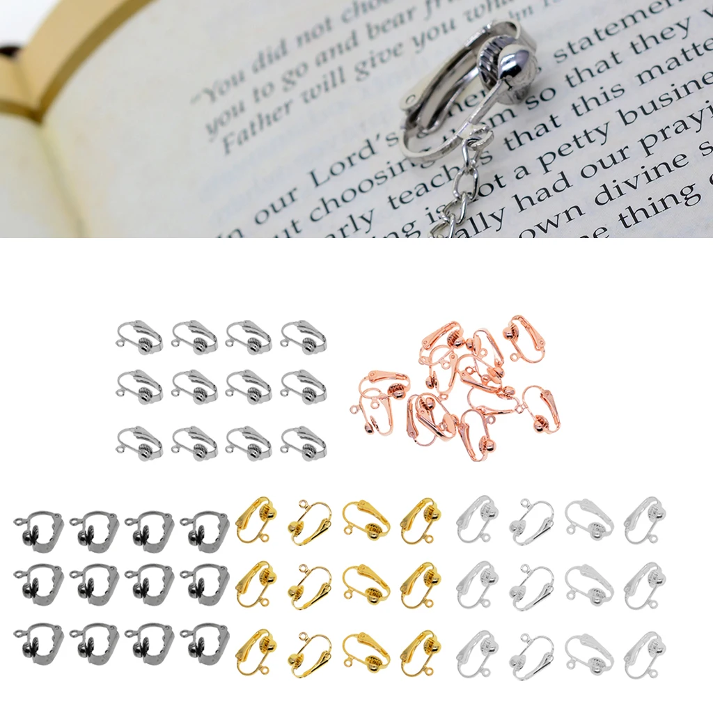 60 шт. латунные клипсы преобразованные серьги петли для ювелирных изделий