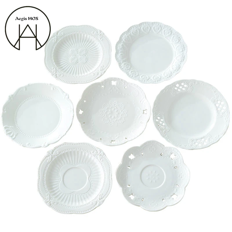 Горячая Распродажа Европейская рельефная столовая посуда с кружевным рисунком 6