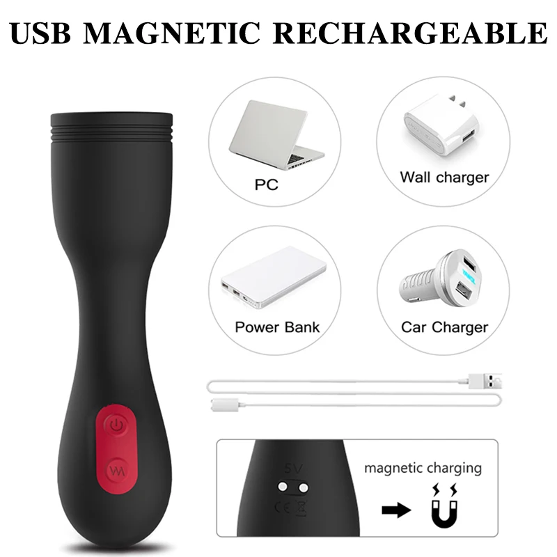 GUIMI Handheld Glans Vibrator Penis Stimulator Exerciser Male Masturbator Ejaculation Delay Last Trainer Adult Sex Toys for Men |
