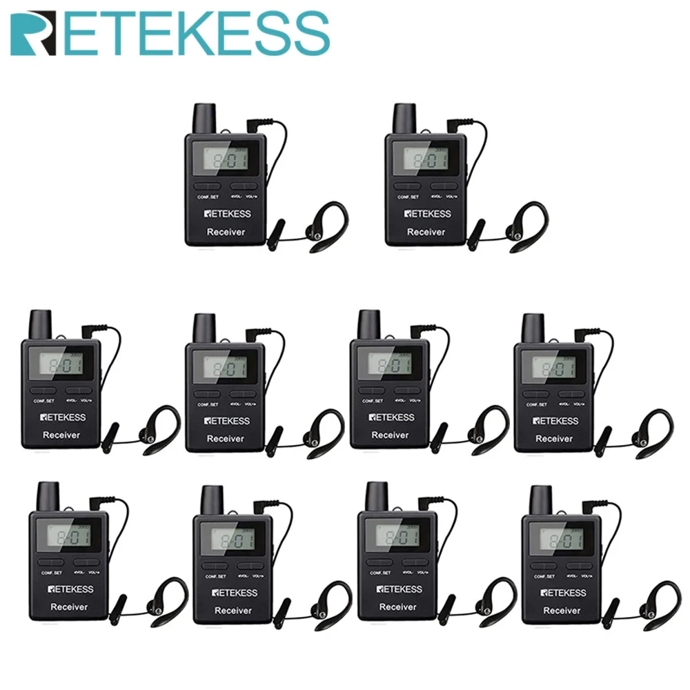 Беспроводной приемник Retekess TT105 10pc для профессиональной системы экскурсий 2,4 ГГц церковный перевод путешествия обучение завод