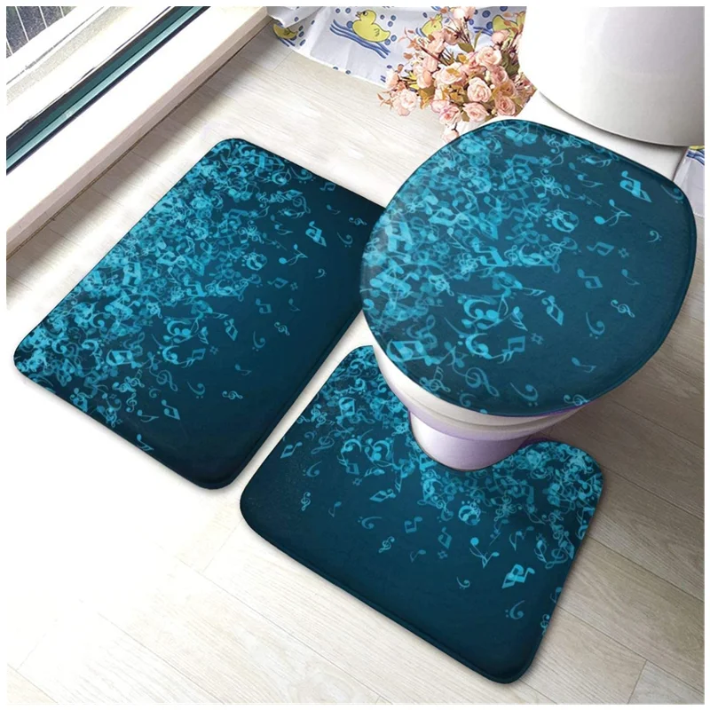 

Carpet mat 3 pieces non-slip bathroom rug coarse pile shower mat washing machine can be washed for living room office home