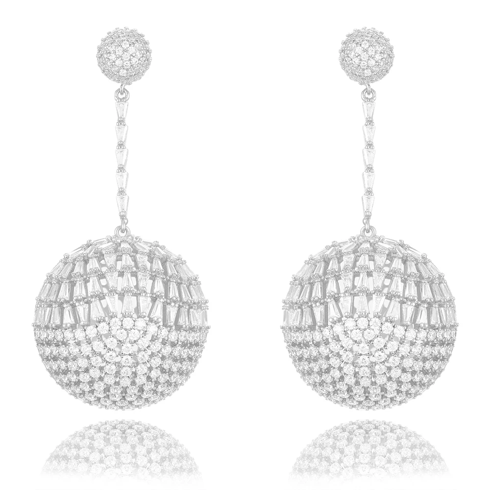 SISCATHY Мода длинные висячие серьги с подвесками в виде шара для Для женщин ушами