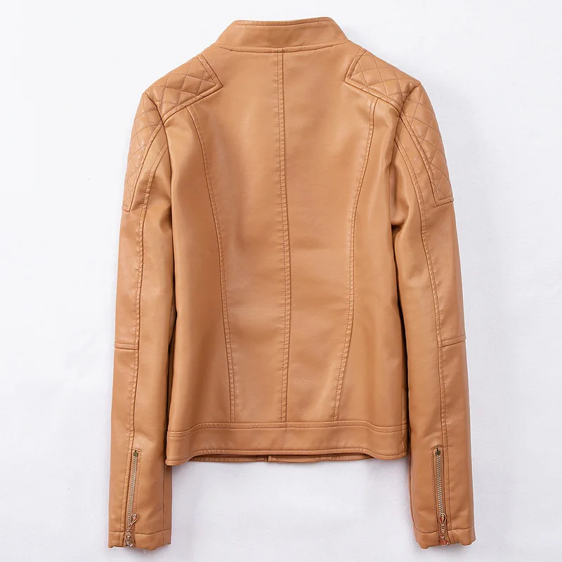 OMCHION 2019 дизайн весна осень искусственная кожа куртка мягкая пальто тонкий черный