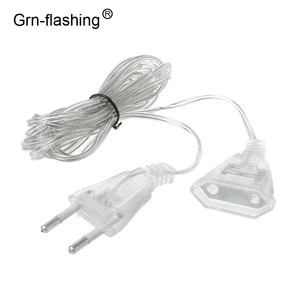 Удлинительный шнур питания 3 м EU US, удлинитель питания, вилка для рождественских огней, праздничная сказочная гирлянда, уличное украшение дома