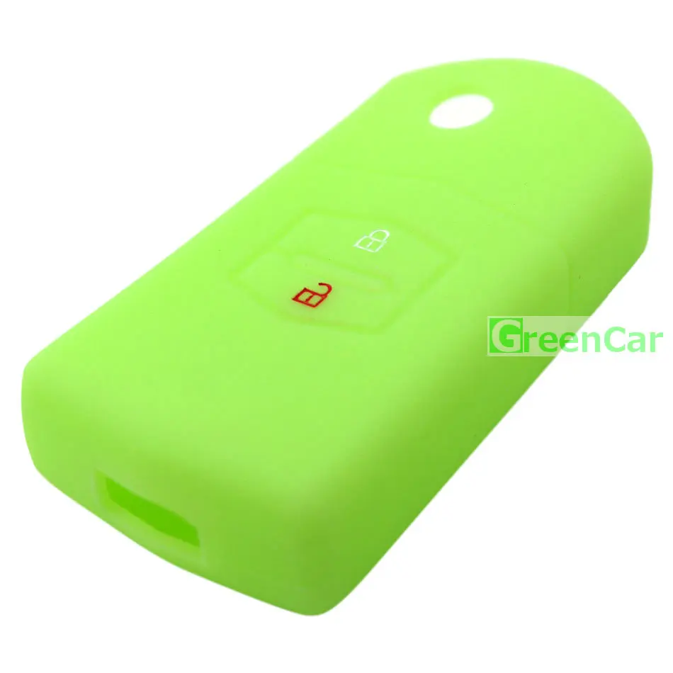 

1ps 2 Buttons Glow Silicone Car Key Case Cover for Mazda M3 Axela M6 Atenza M5 CX7 CX9 CX5 2 3 5 6 Blue Green
