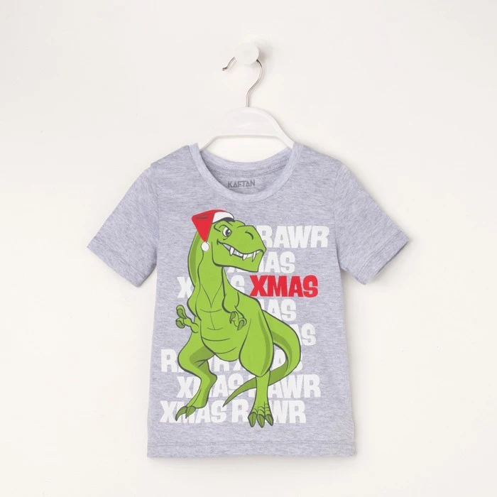 Футболка детская Kaftan Дино р36 рост 134-140 серый 4293867 |
