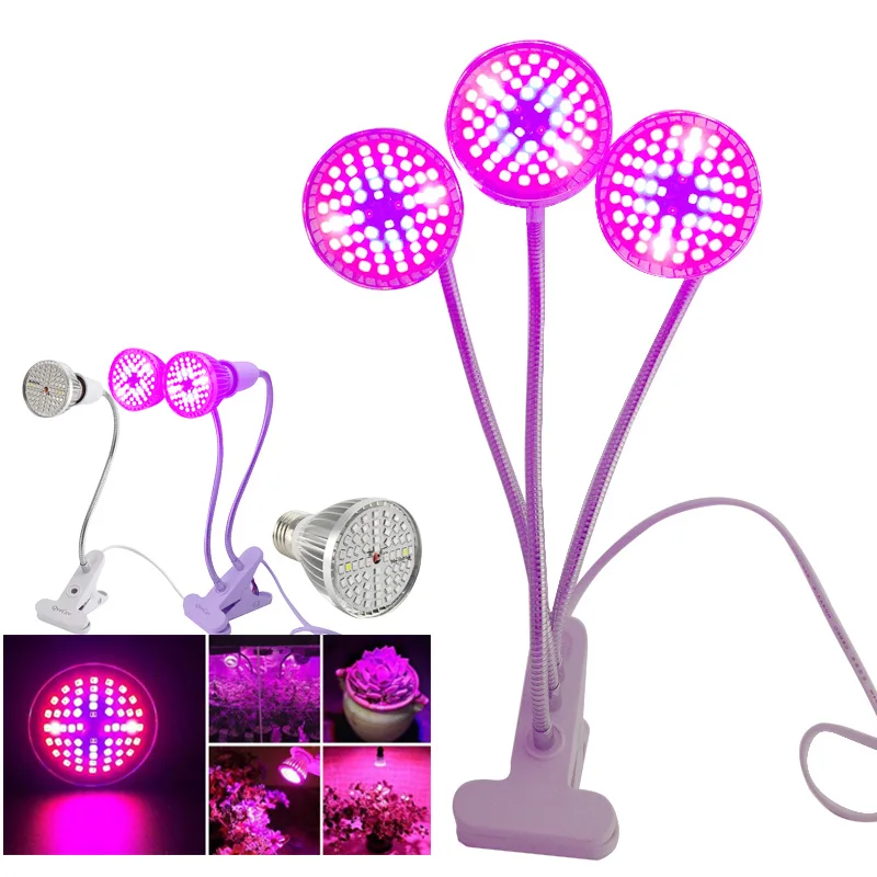 

3 Head 60 LED Plant Grow Light Full Spectrum Aluminum Lamps Indoor Greenhouse Cultivo flower UV IR growing light Hydro