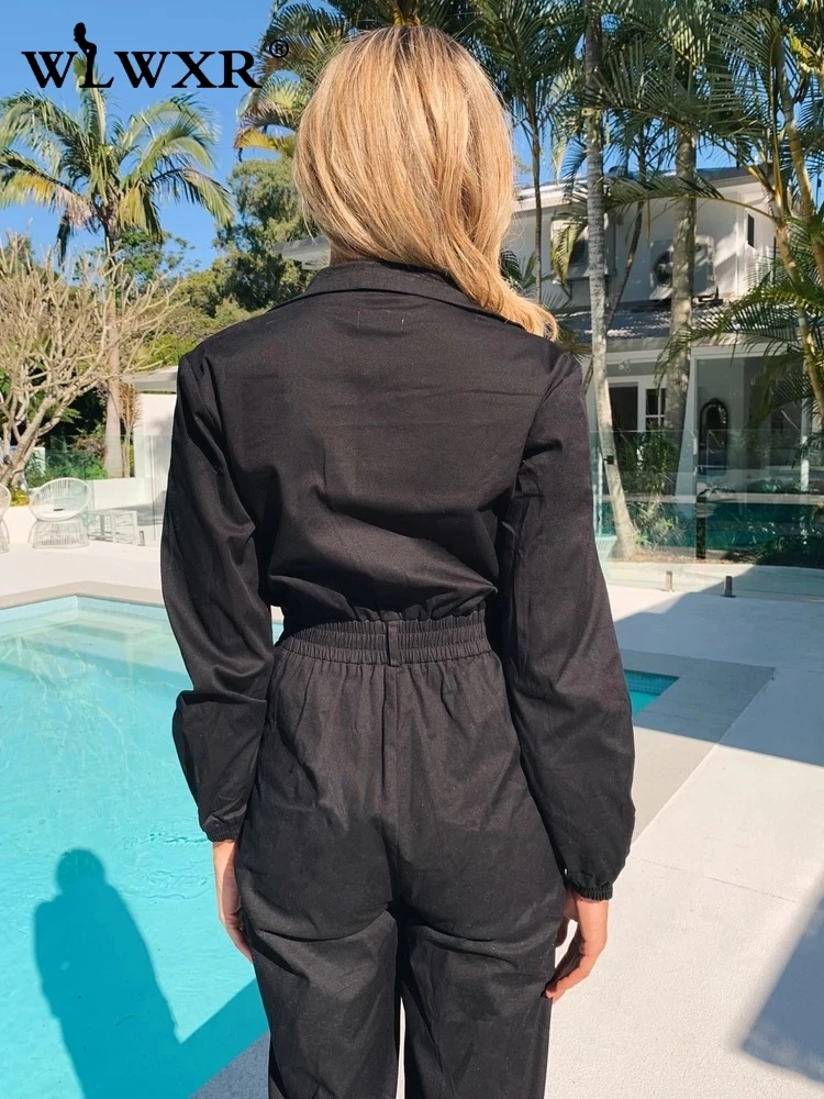 WLWXR Осень зима повседневный сексуальный Облегающий комбинезон для женщин