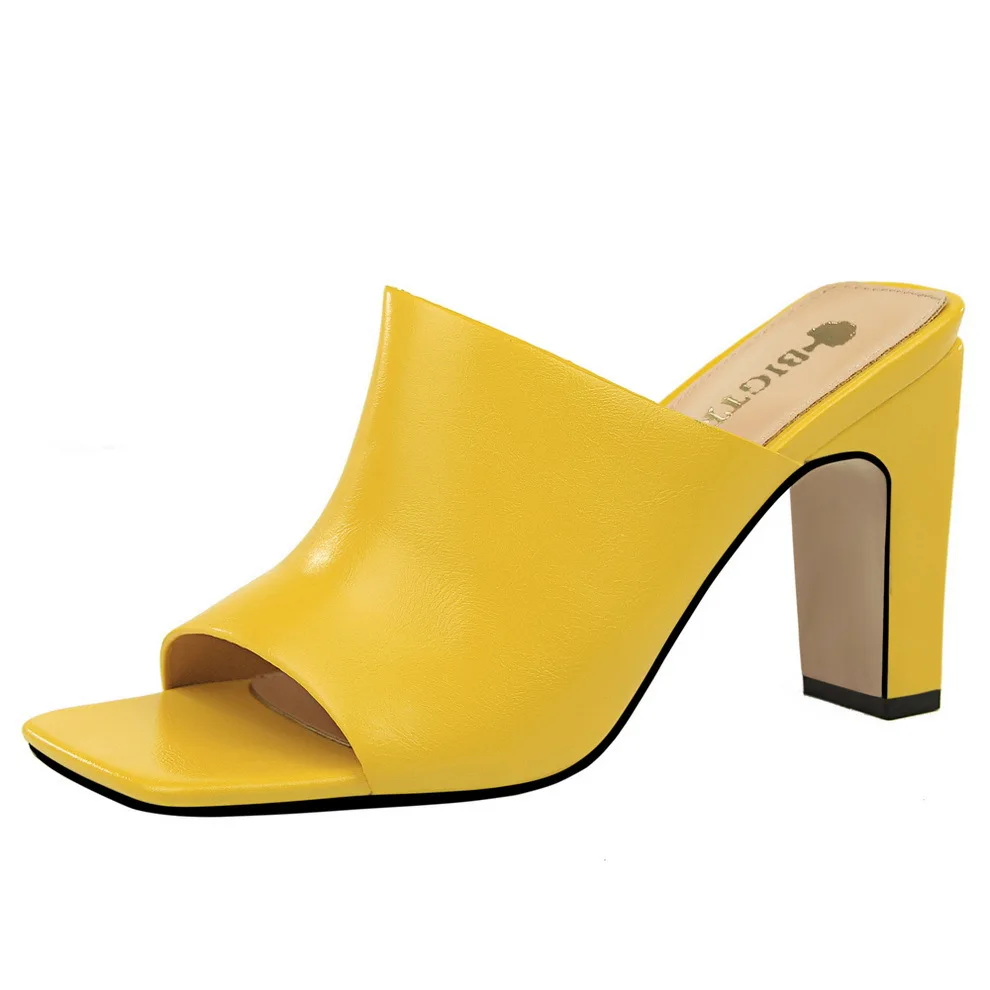 Fujin/высококачественные женские босоножки с квадратным носком на высоком каблуке