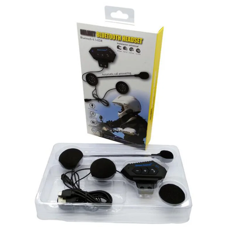 

Motorcycle Headset Stereo Bluetooth Helmet Earphone Wireless Handsfree Headphones Music Player For Motorbike Rider BT12