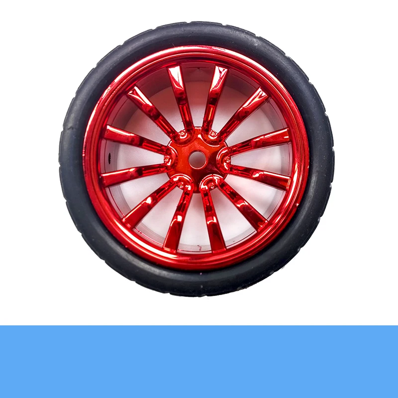 4 шт./Лот 65 мм резиновая шина диаметр Ширина 27 серебристое/красное/синее колесо 4/5/6