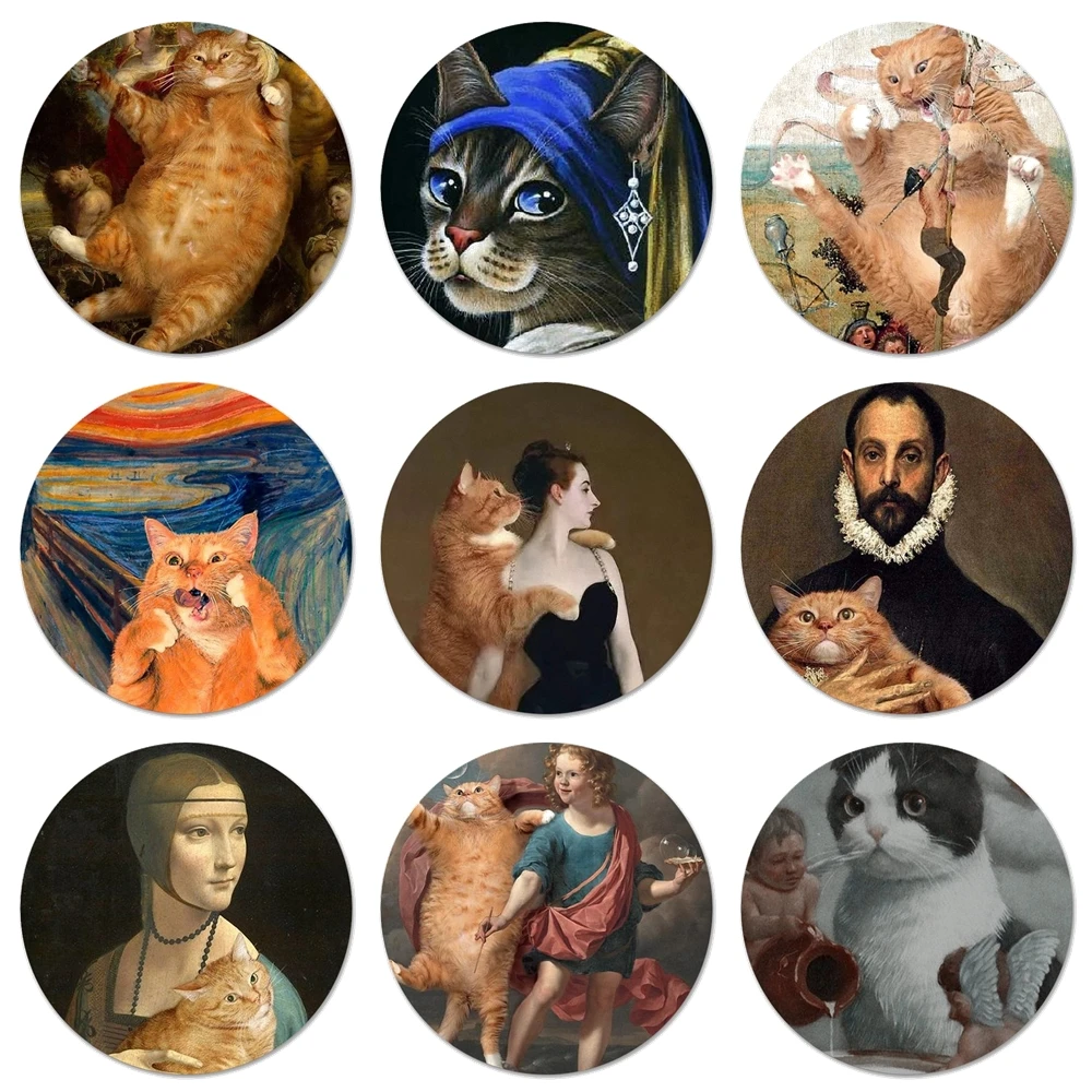 Значки 58 мм с изображением знаменитого оранжевого кота значки украшения броши