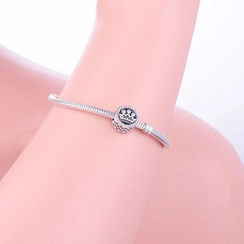 100% Серебряная корона круглая циркониевая Хрустальная бусина подходит для