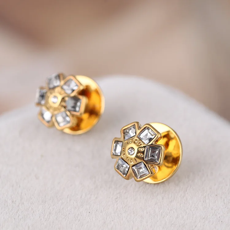 

European and American diamond marking flower earrings earrings women