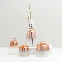 nordic glass vase silver gradient dried nordic flower vase decoration home decoration plants pots furnishing christmas gift
