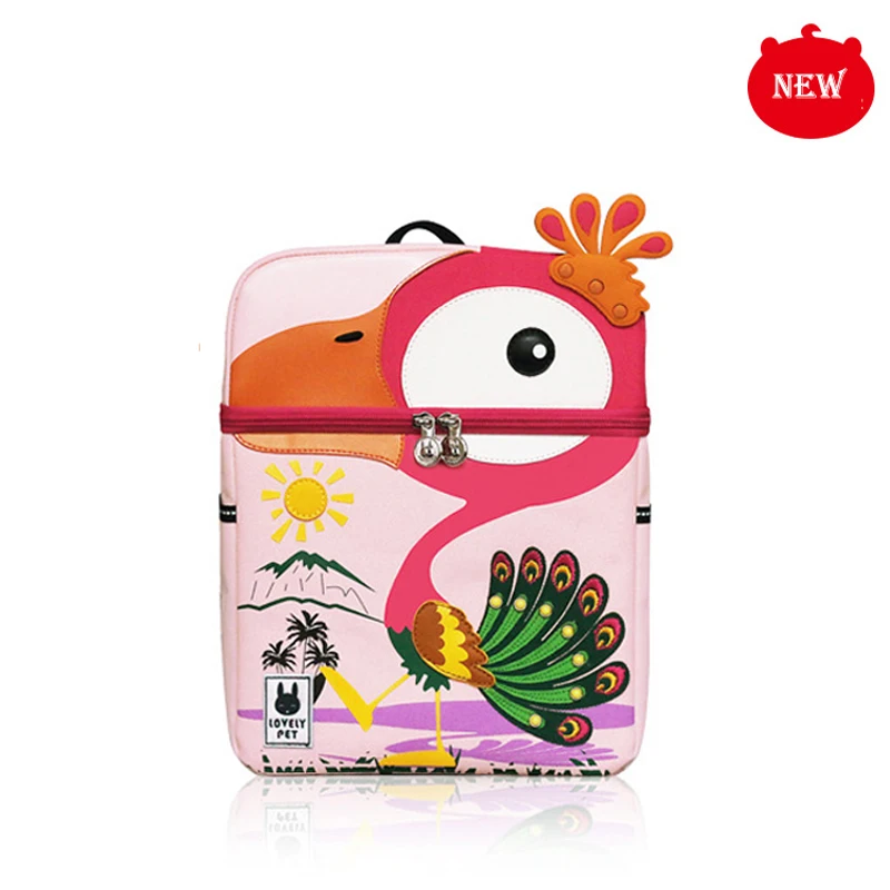 1-small-Peacock Детский рюкзак милый 3D мультфильм Динозавр анти-потеря Единорог напечатанный детский сад ортопедический школьный портфель для девочки мальчик детская сумка - Цвет: 1-small-Peacock