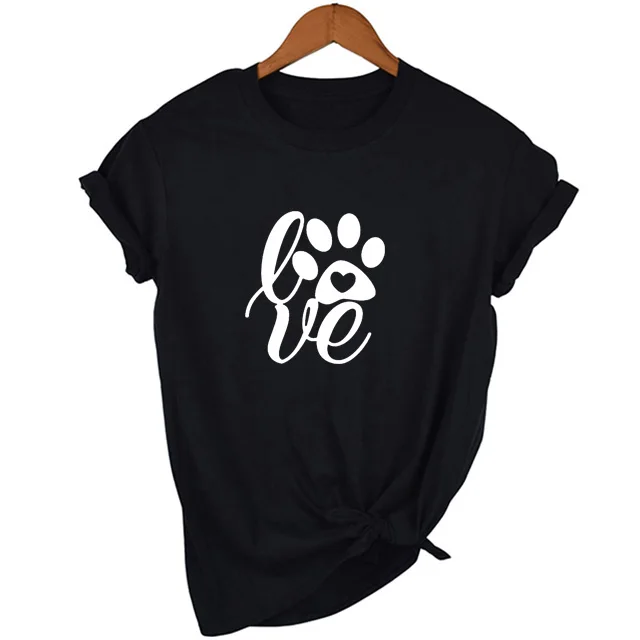 Love Paw T-Shirt Tee Women Funny Graphic Tshirt Tumblr Aesthetic Clothes Camisetas Art Girls Tees T Shirts Street Style | Женская одежда