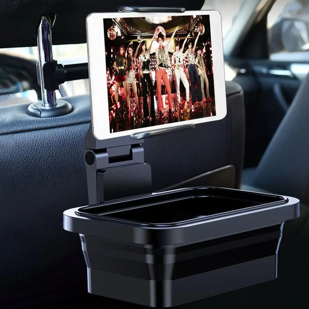 auto accessories backseat phone holder universal car back seat headrest mobile phone tablet holder with silicone storage box free global shipping