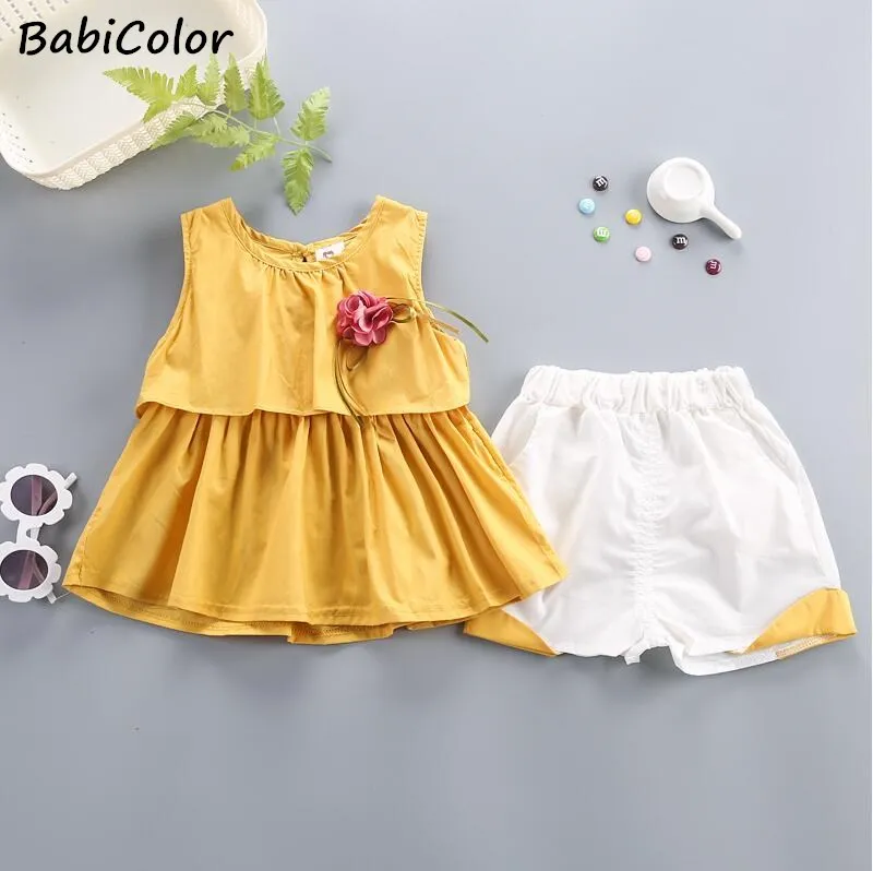 BabiColor/Летняя одежда для маленьких девочек Футболка с героями мультфильмов +