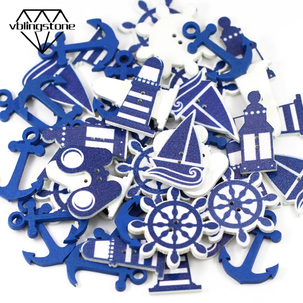 50 шт. декоративные деревянные пуговицы с 2 отверстиями|Пуговицы| |