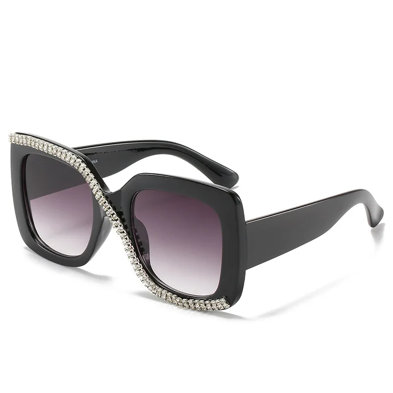 

Diamond Square Sunglasses Women 2020 Luxury Vintage Oversized Sunglasses Unique One Piece Rhinestone Glasses Shades gafas de sol