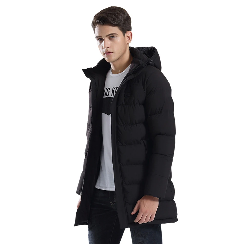 Длинная Мужская велосипедная куртка с рисунком USB графеновое волокно теплая 30-50