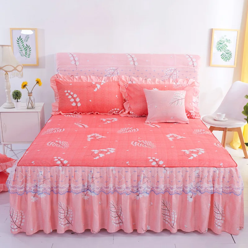 

Comfortable cotton lace princess single bed skirt student single bed skirt non-slip bed skirt double lace