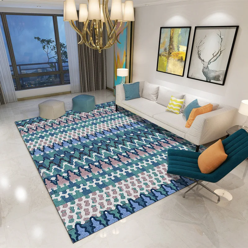 Ковер для гостиной с 3D геометрическим рисунком деревянный пол нескользящий