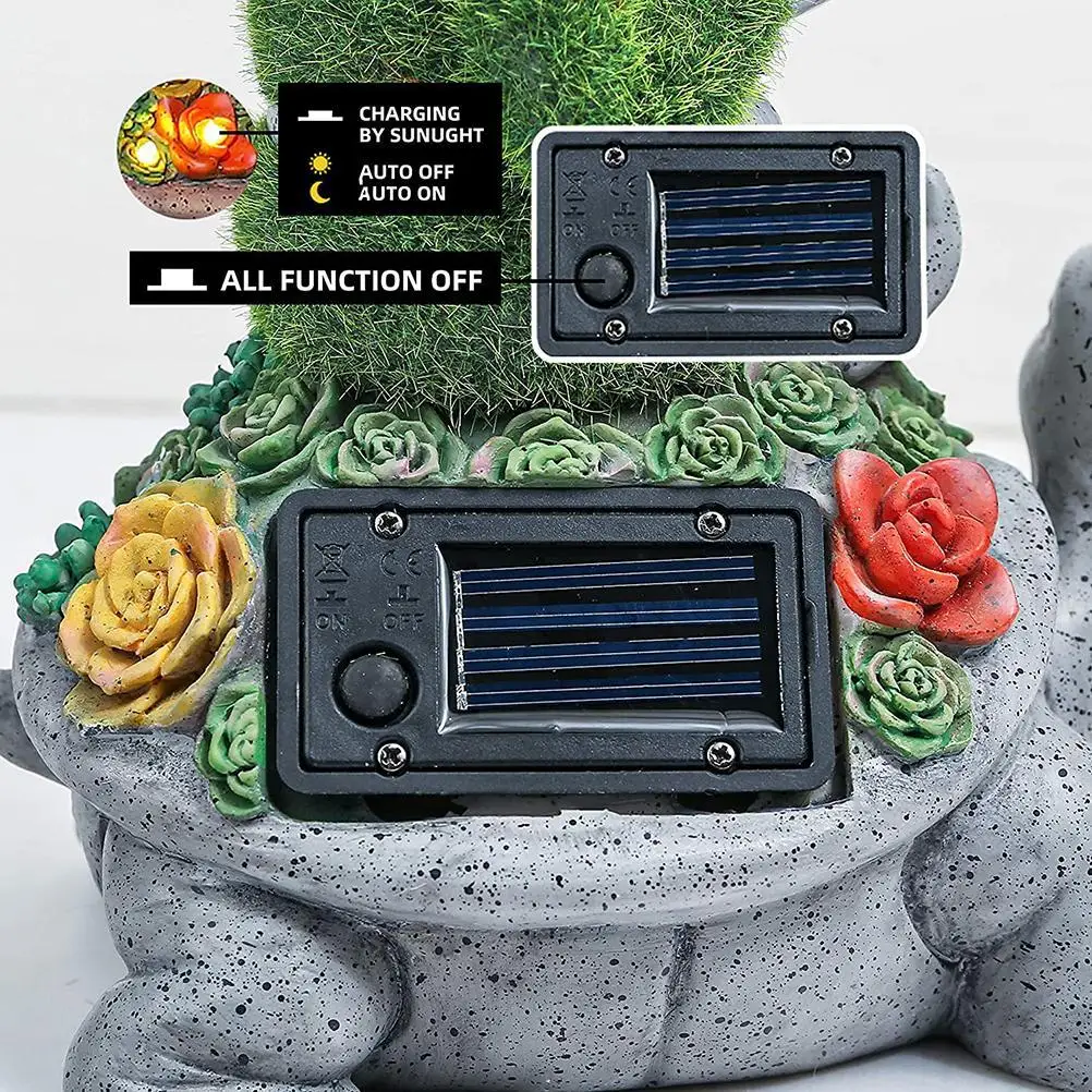 

Flocking Gnome Solar Garden Statues Outdoor Decor Flocked With Light Figurine Reading Book Turtle Dwarfs Jardim Yard Ornaments