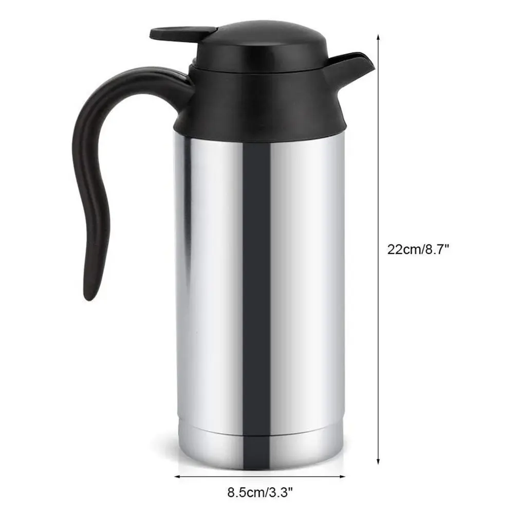 

24V 240W 750ml Electric Heating Cup Kettle Stainless Steel Water Heater Bottle for Tea Coffee Drinking Travel Car Truck Kettle