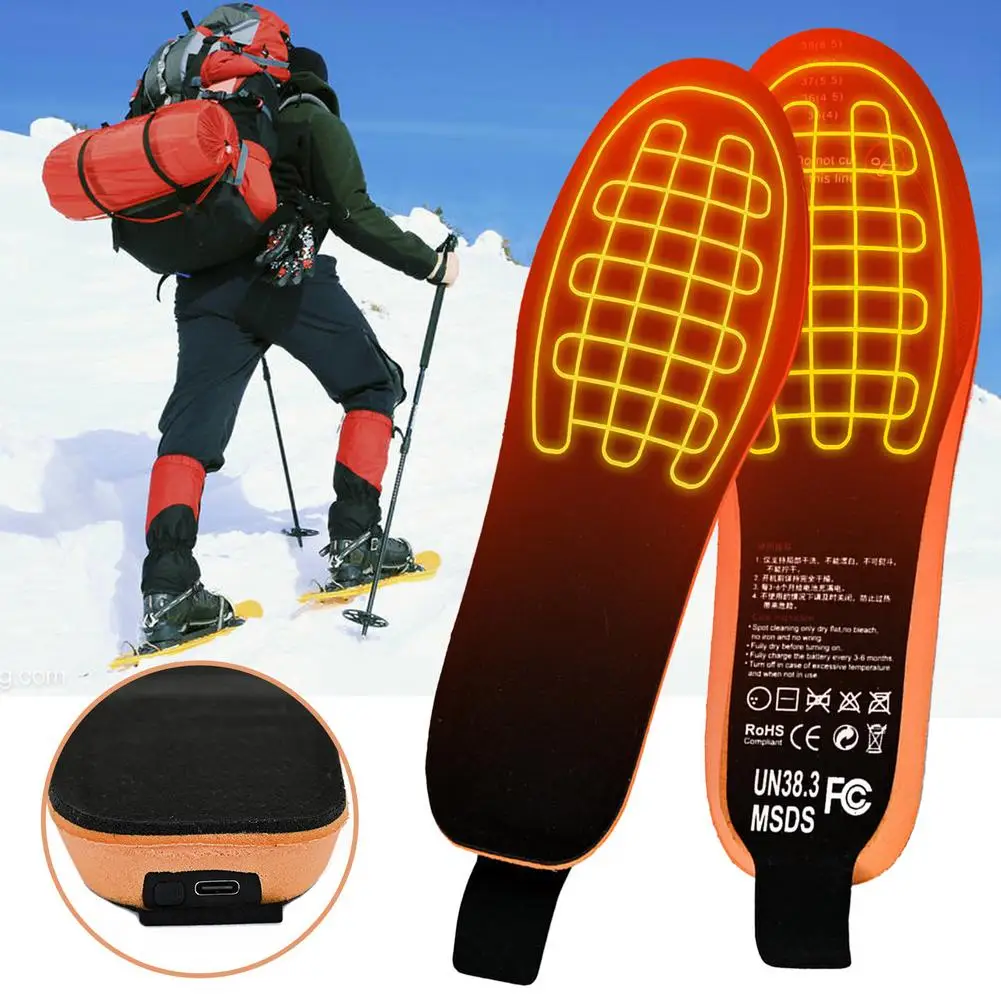 

USB Heated Shoe Insoles Remote Control 3.7V 2100MA Heating Insoles Rechargeable Electric Heated Insoles Warm Sock Pad Mat