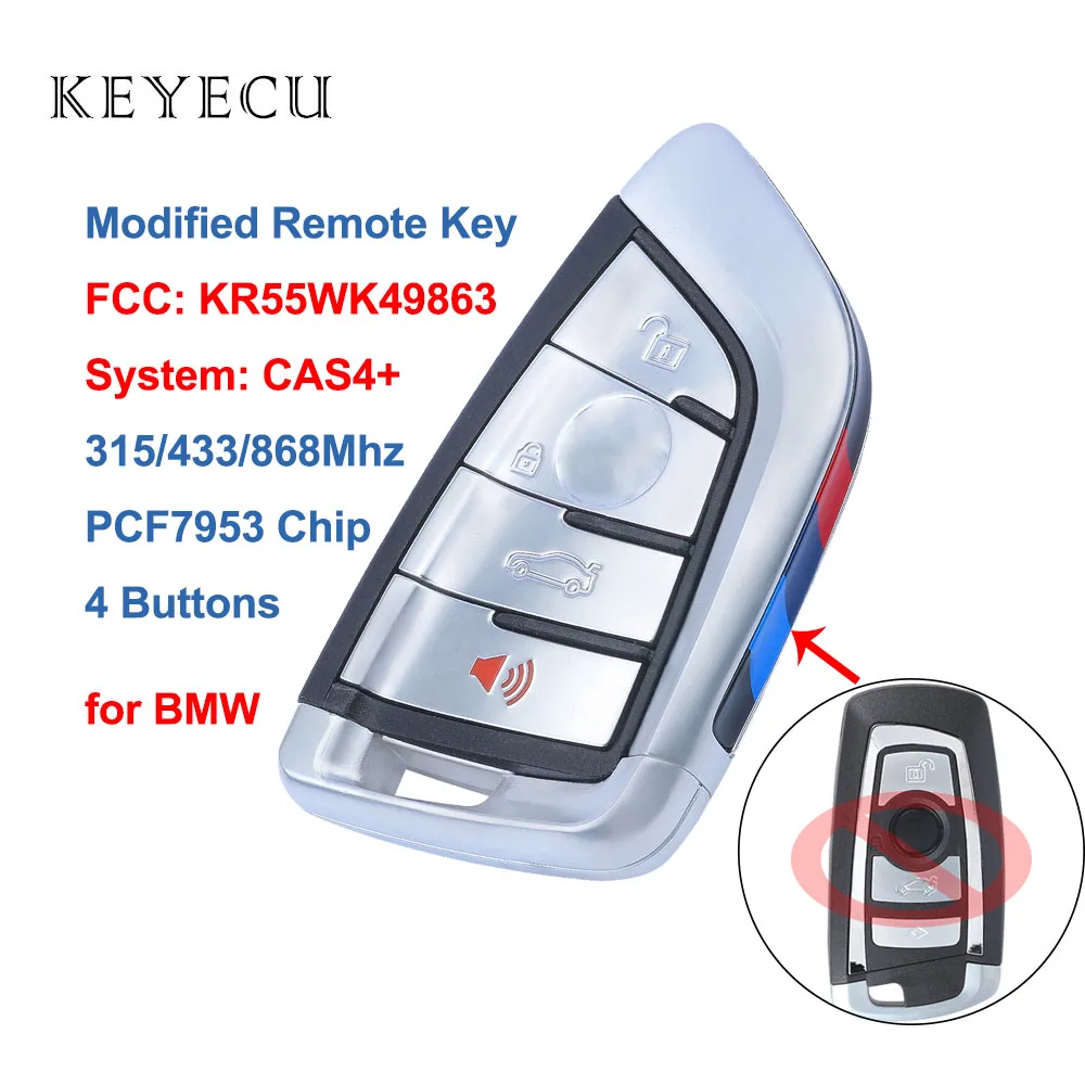 Модифицированный пульт дистанционного управления Keyecu с 4 кнопками 315/433 МГц чип