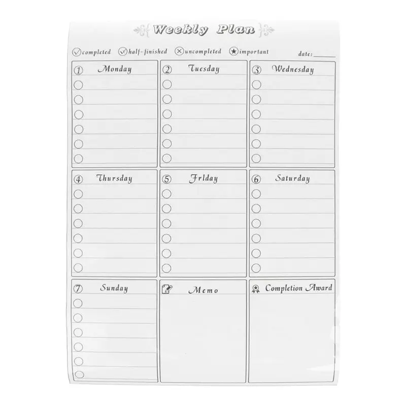 Магнитный настенный стикер для холодильника с календарем ежемесячный недельный