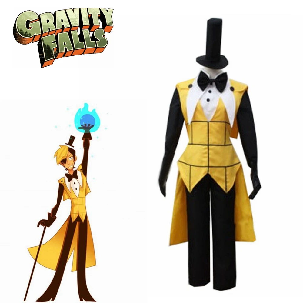 Bill Cipher Гравити Фолз Билла шифра Косплей Костюм тайна атака одежда на Хэллоуин, костюмы Билла и Уилл Косплей Костюм - Цвет: Bill Cipher