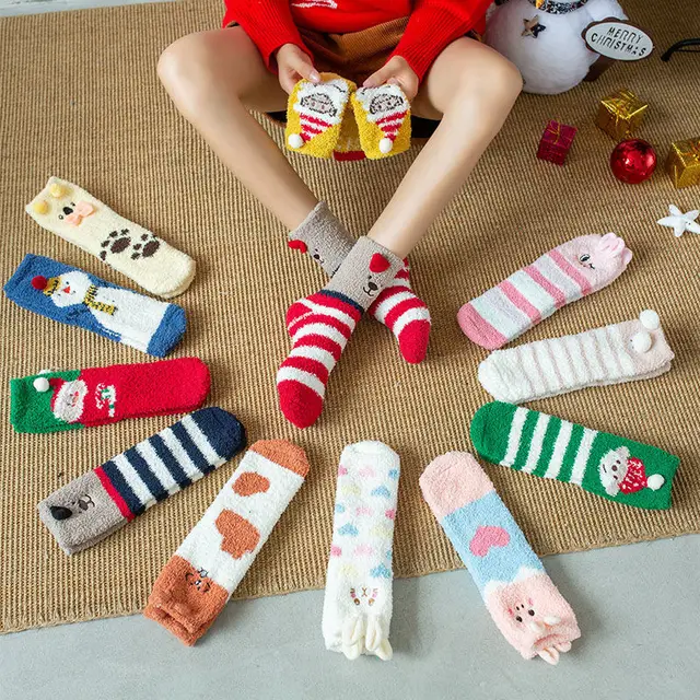 Winter Warm Casual Christmas Socks Cartoon Animal Women Socks Cotton Happy Funny Socks Korea Cute Socks Christmas Gift for Women 6