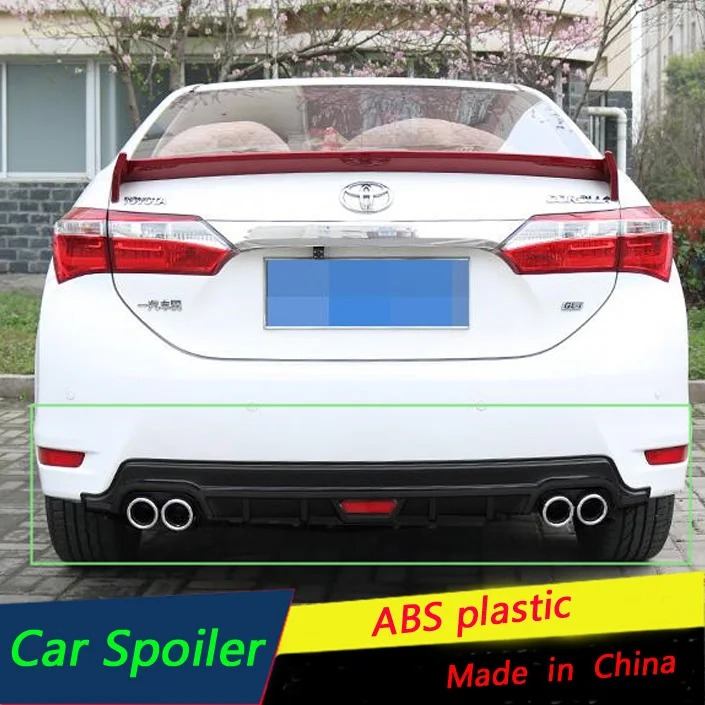 

For Toyota corolla Rear spoiler Rear Bumper Diffuser Protector PP Plastic Material car lip Fit For Corolla 2014 2015 2016 2017