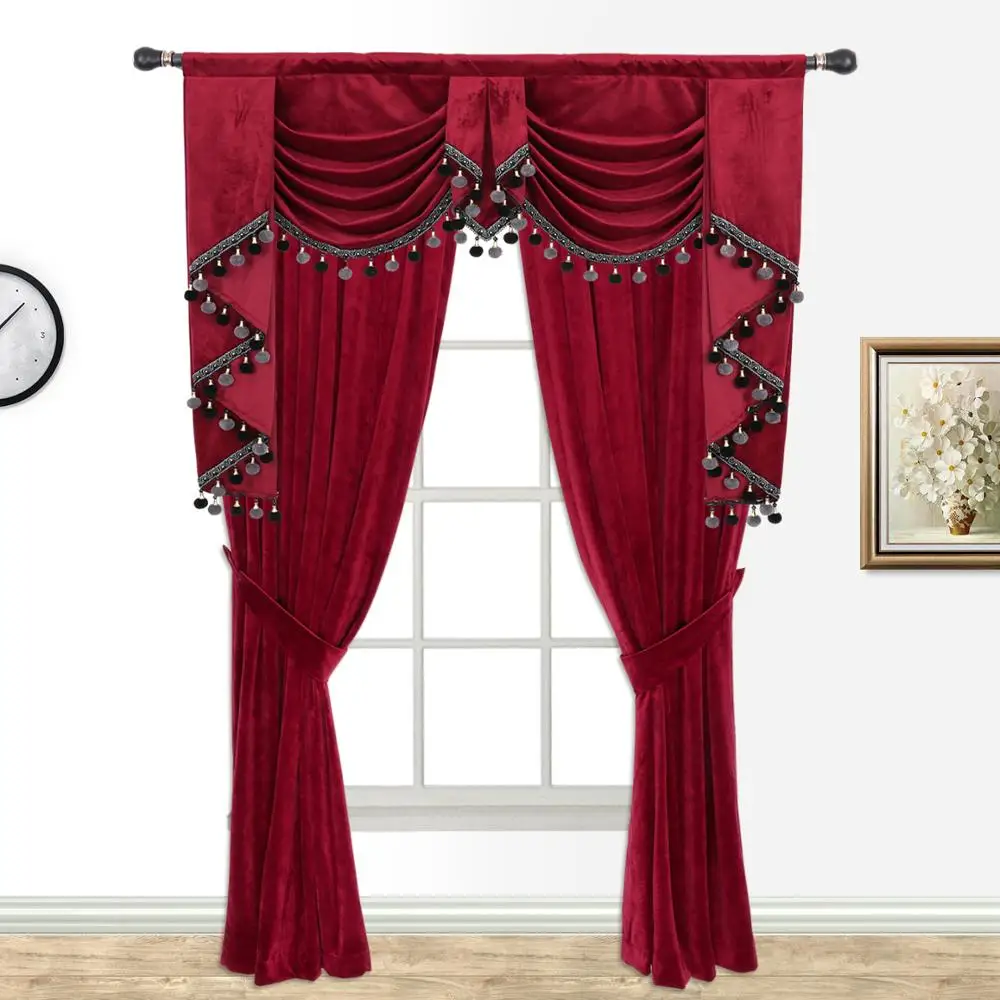 Шторы Helen curtain Темный бархатный занавес панели для гостиной стержень карман