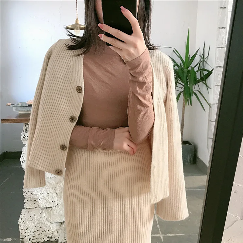 Knitted Sweater Coat Long Sleeve Casual V-Neck solid color green Cardigans womens ugly christmas sweater winter dresses women |