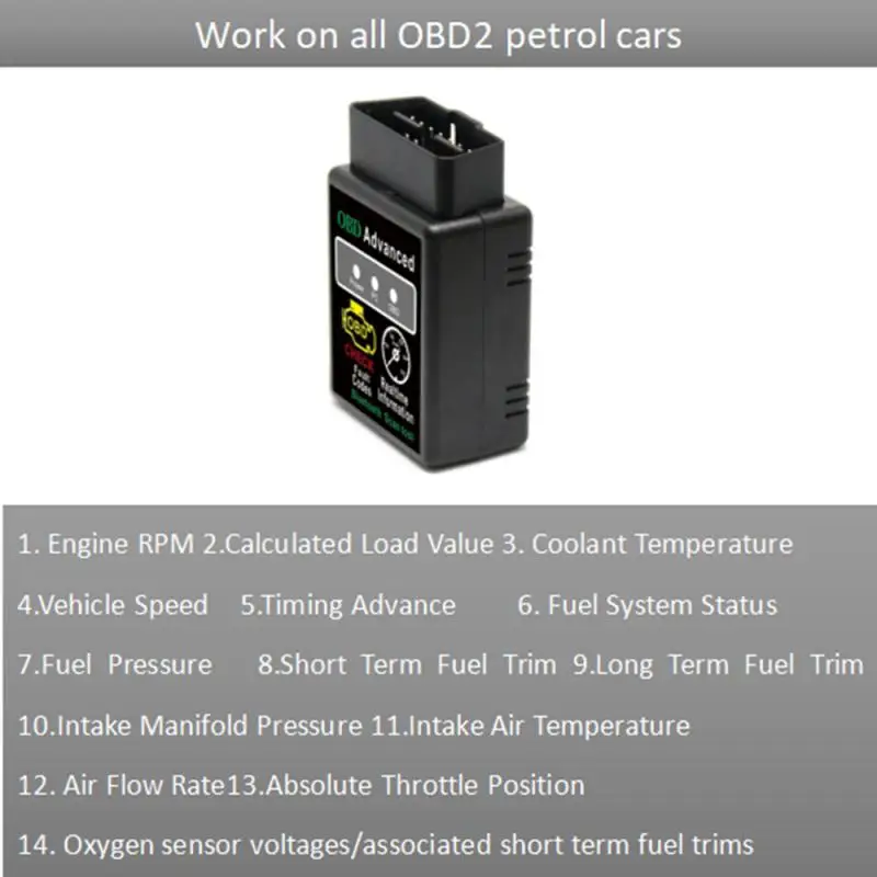 

OBD2 Bluetooth сканер Авто диагностический сканер инструмент с компакт-дисков Интерфейс автомобильный адаптер для проверки двигателя OBD-II ELM327 V1.5 ...