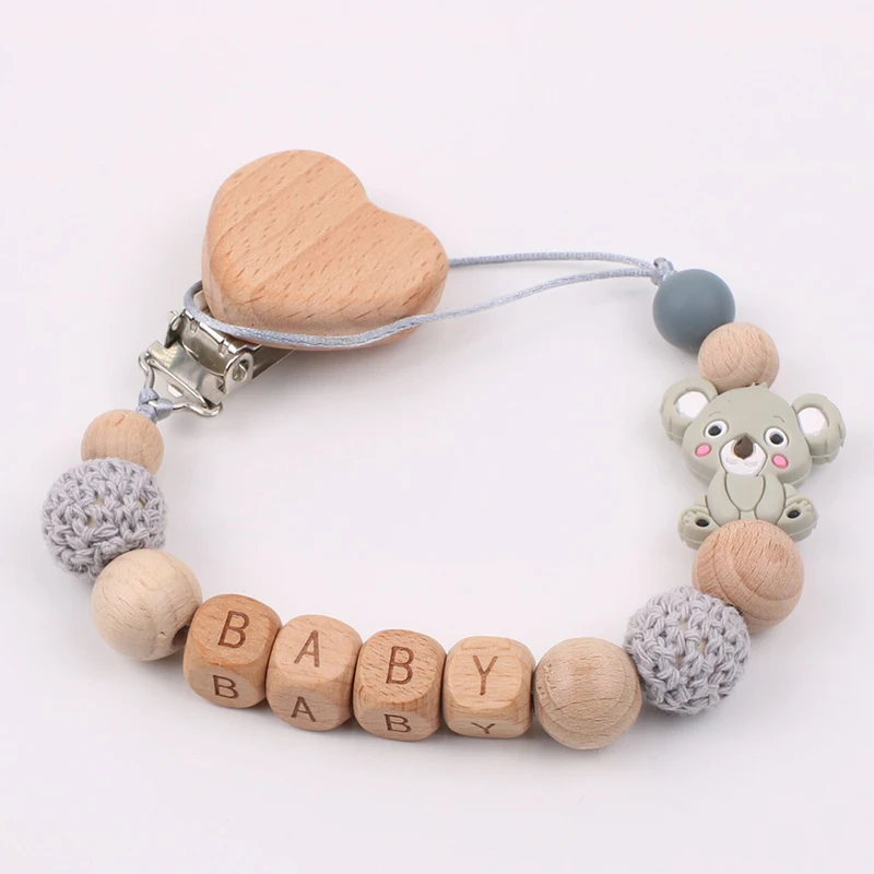 

Cute Cartoon Koala Baby Teethers Silicone Bead Pendant Chain Newborns Teething Chew Rodent Pacifier Toy BPA Free Kids Care Goods